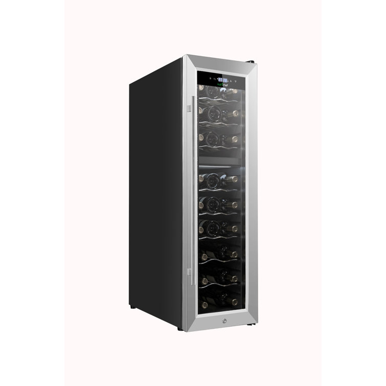 NutriChef 24 Bottle Dual Zone Freestanding Wine Refrigerator Wayfair